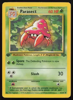 Parasect 41/64 1st Edition Uncommon Jungle Pokemon English MP - Image 1