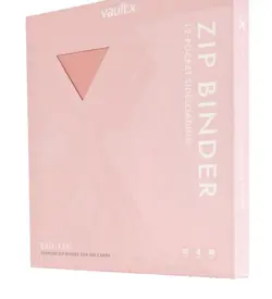 Vault X Binder Pink 12 Pocket - Zip Trading Card Binder Just Pink - Image 1