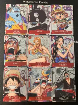 One Piece Card Game Japanese Monkey D.Luffy Zoro Nami Nico Robin Lot*9 - Image 1