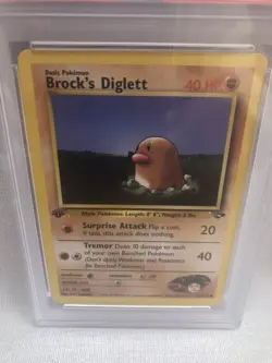 PSA 8 Pokemon 1st Edition Gym Challenge Brock’s Diglett 67/132 Common Card NM-MT - Image 2
