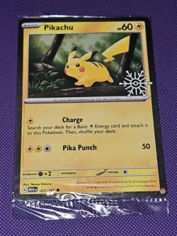 Pikachu 025/165 Reverse Holo Holiday Stamp Promo Calendar Pokemon Card sealed - Image 1