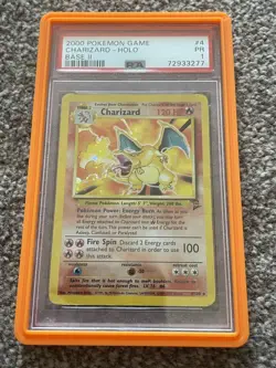 Pokemon 2000 Base Set II Charizard Holo Card PSA 1 - Image 1
