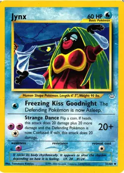 Pokemon TCG Jynx Neo Revelation Card 31/64 Unlimited Uncommon HP - Image 1