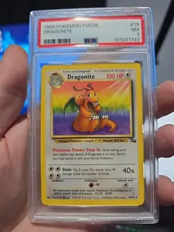 Pokemon TCG Dragonite 19/62 Fossil Non-Holo Rare Card Psa 7 - Image 1