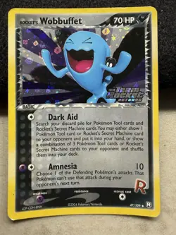 Pokemon TCG Rockets Wobbuffet 47/109 ex Team Rocket Returns Reverse Holo Stamped - Image 1