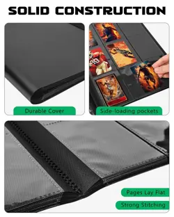 Lzerking 2 Pack 9 Pockets Trading Card Binder Black 40 Sheets 720 Cards Baseb... - Image 2