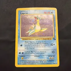 Pokemon TCG Lapras 10/62 Holo Fossil Unlimited Vintage WOTC MP - Image 1