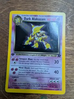 1st Edition Dark Alakazam 1/82 Holo Rare Team Rocket WOTC 2000 Pokemon TCG LP - Image 2