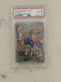 Pokemon TCG Zacian 100/094 Me02: Phantasmal Flames Holo Illus Rare PSA 10 - Image 1