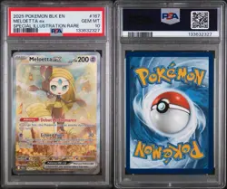 2025 POKEMON BLK EN-BLACK BOLT #167 MELOETTA EX SPECIAL ILLUSTRATION RARE PSA10 - Image 3
