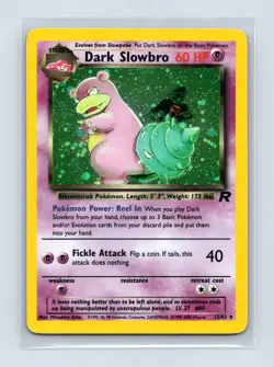 Dark Slowbro 12/82 Holo Rare Team Rocket Pokemon Unlimited Holo Lightly Played - Image 1