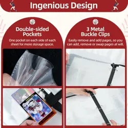 1080 Pockets Baseball Card Binder 9 Pocket Trading Card Binder With 60 Remova... - Image 4