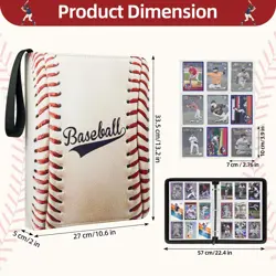 1080 Pockets Baseball Card Binder 9 Pocket Trading Card Binder With 60 Remova... - Image 5