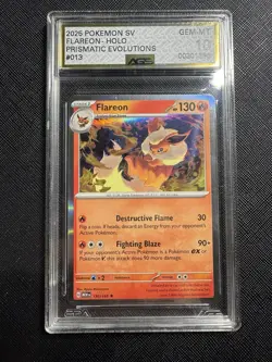 Pokemon Flareon Holo 136/165 Scarlet & Violet 151 AGS GEM-MT 10 2023 - Image 1