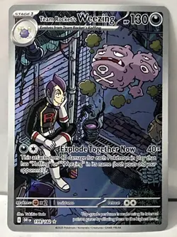 Pokemon Team Rocket's Weezing 199 Illustration Rare Destined Rivals - Image 1