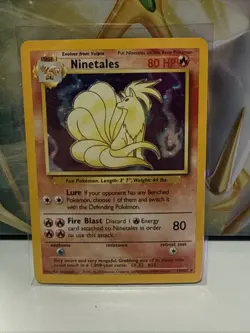 Ninetales 12/102 Holo Rare Base Set Unlimited Pokemon LP - Image 1