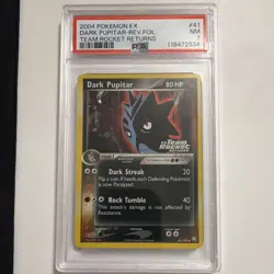 Pokemon Dark Pupitar EX Reverse Holo PSA 7 41/109 Team Rocket Returns 2004 - Image 1