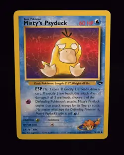 Pokemon TCG - MISTY'S PSYDUCK - 90/132 - UNLIMITED - GYM CHALLENGE (2000) - LP - Image 1