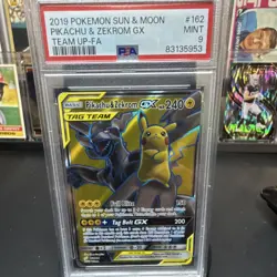 Pokemon Pikachu & Zekrom GX Full Art Ultra Rare Team Up 162/181 PSA 9 Holo - Image 1