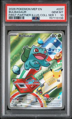 Bulbasaur 037 - Pokemon First Partner Illustration Series 1 Promo - PSA 10 - Image 1