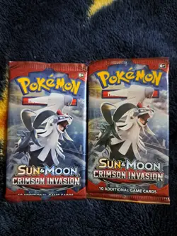 2017 Pokemon TCG Sun & Moon Crimson Invasion 2 Booster Pack Set NEW SEALED 820650802492 - Image 1