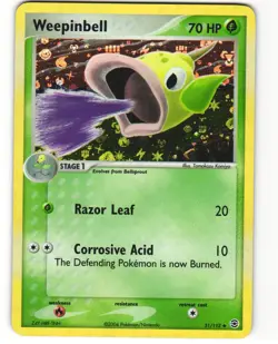 Weepinbell Stamped Reverse Holo Pokemon TCG FireRed & LeafGreen 51/112 LP - Image 1