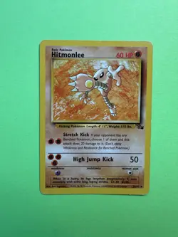 Pokemon - Hitmonlee 22/62 - Regular Rare - WOTC - Fossil Set - Image 1