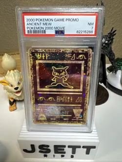 2000 Pokemon Ancient Mew Promo Swirlicious Holo PSA 7 NM with Swirl - Image 1