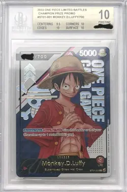 One Piece Card Game ST01-001 Monkey.D.Luffy Serial English BGS 10 - Image 1