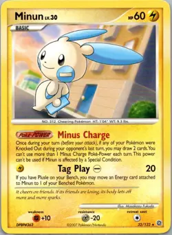 Pokemon TCG Minun 32/132 Secret Wonders NM - Image 1