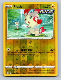 Plusle 089/264 Common Fusion Strike Reverse Holo NM 2021 Free Shipping - Image 1