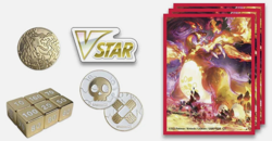 Charizard UPC Gold Metal Coin, Sleeves, Dice, & Condition Markers Pokemon NEW - Image 1