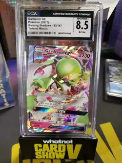 Gardevoir GX CGC 8.5 ERROR TWISTED MISCUT Burning Shadows 93/147 Pokemon Card - Image 1