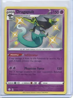 Dragapult - SV062/SV122 - Pokemon Shining Fates Sword Shield Shiny Rare Card - Image 1