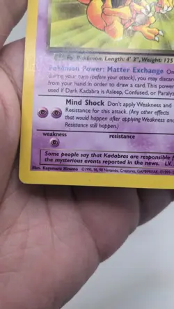 Vintage Pokemon TCG WOTC #39/82 Dark Kadabra - Team Rocket Non-Holo Card LP - Image 4