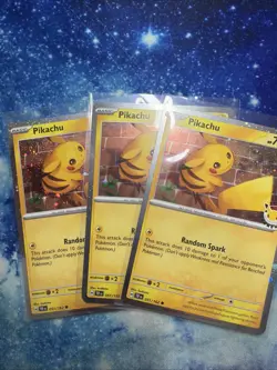 Pikachu 051/162 2026 Pokemon Day 30th Anniversary Promo Lot Of 3 NM Clean - Image 1