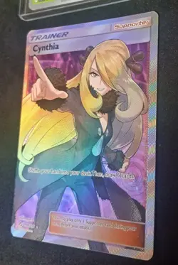 Cynthia Pokemon SM Ultra Prism 148/156 Ultra Rare Full Art Holo Trainer Card LP - Image 1