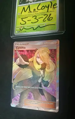 Cynthia Pokemon SM Ultra Prism 148/156 Ultra Rare Full Art Holo Trainer Card LP - Image 2