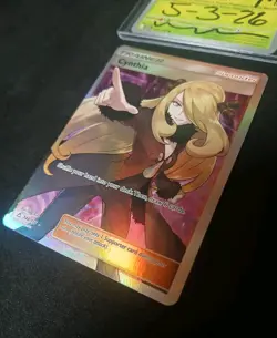 Cynthia Pokemon SM Ultra Prism 148/156 Ultra Rare Full Art Holo Trainer Card LP - Image 3