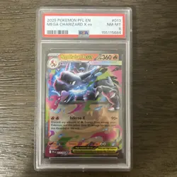 2025 POKEMON PFL EN-PHANTASMAL FLAMES #013 MEGA CHARIZARD X EX PSA 8 - Image 1