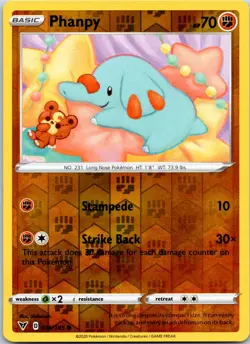 Phanpy 086/185 Vivid Voltage Pokemon Reverse Holo Near Mint - Image 1