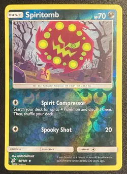 Spiritomb Reverse Holo Uncommon 89/181 Pokemon TCG Sun & Moon Team Up NM - Image 1