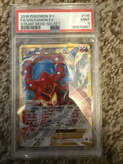 Pokemon XY Steam Siege Secret Rare Holo Volcanion EX Full Art #115/114PSA 9 - Image 1