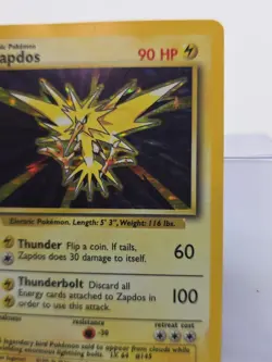 Pokemon Zapdos Holo 16/102 Base Set HP - Image 2