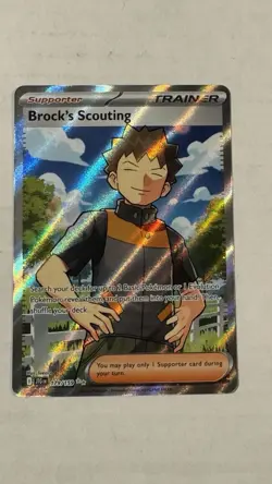 Brock's Scouting 179/159 NM Pokemon TCG Full Art Trainer Journey Together Textur - Image 1