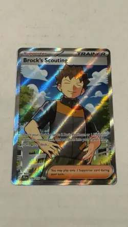 Brock's Scouting 179/159 NM Pokemon TCG Full Art Trainer Journey Together Textur - Image 2
