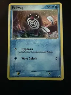Poliwag 67/115 Common Unseen Forces Pokemon Reverse Holo Moderately Played - Image 1