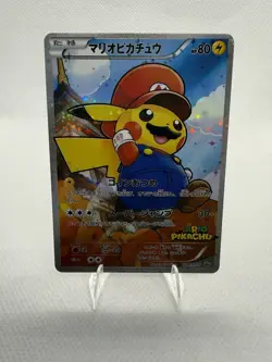 Fam art The Pokemon Company Mario Pikachu XY-P Promo 294/XY-P Holo JP 2016 80 HP - Image 1