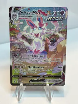 Pokemon Sylveon VMAX Rapid Strike Secret Rare 212/203 Evolving Skies 310 HP - Image 1