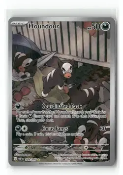 Pokemon TCG Obsidian Flames #204/197 Houndour Illustration Rare - Image 1